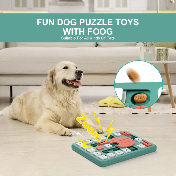FOXMM Interactive Dog Treat Puzzle Toys for IQ Training & Mental Stimulating,Fun Slow Feeder,Large Medium Small Dogs Enrichment Toys with Squeak Design