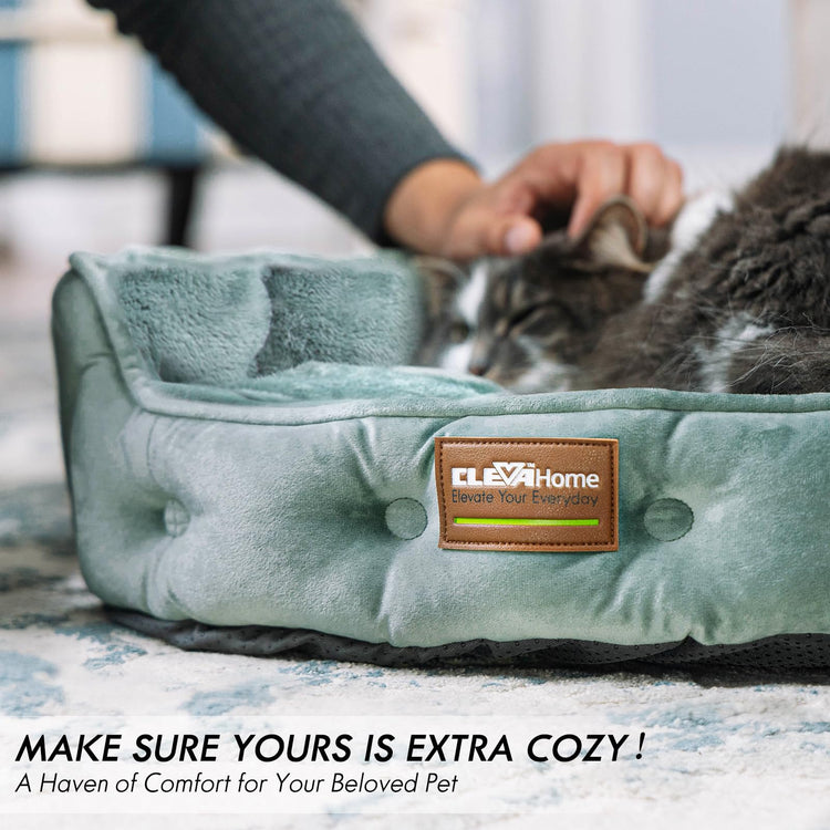 ClevaHome Cat Dog Bed for Small Pets up to 15lbs - Round Cat Beds for Indoor Cats, Machine Washable Comfortable Pet Bed for Puppy and Kitten with Non-Slip Bottom (Plum Pink)
