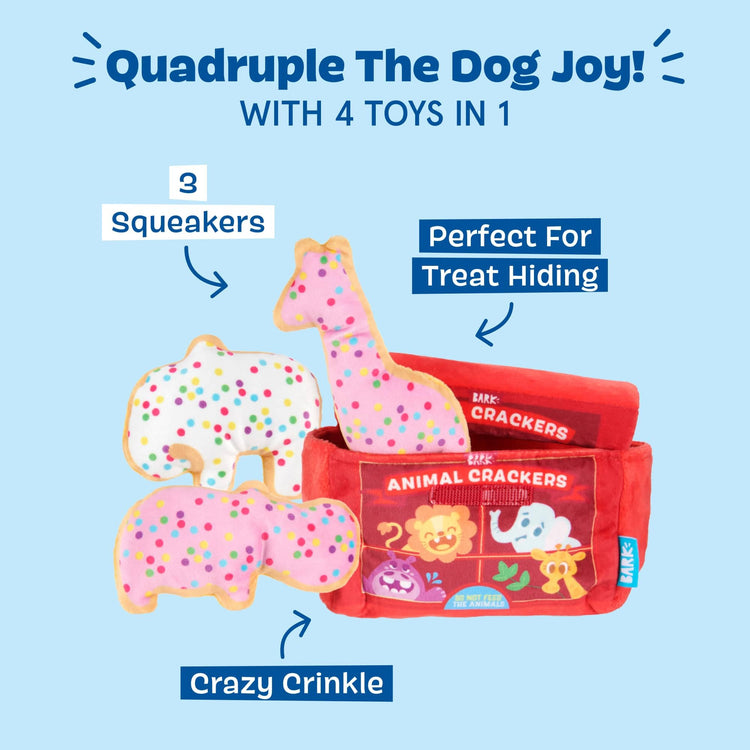 Barkbox Dog Toys – Barker’s Dozen Donuts Plush 4 in 1 Multi Part Interactive Dog Toy for Dogs & Puppies – Small