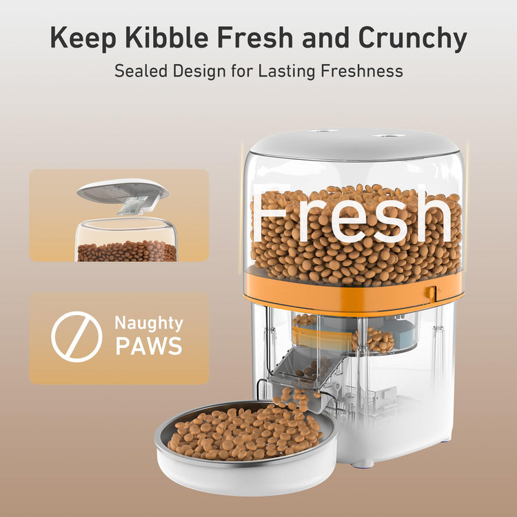 Yuposl Automatic Cat Feeders - 2L Cat Food Dispenser Easy to Use, Timed Automatic Pet Feeder with Over 180-day Battery Life, 1-6 Meals Dry Food Programmable Portion Control Also for Dogs