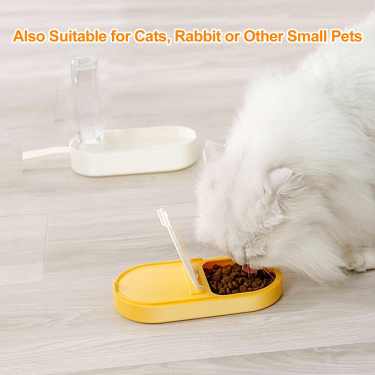 2-in-1 Dog Bowl & Water Bottle, Large Food Container for Dog Treats, Steak, Sticks, Bars - Portable Pet Dispenser for Hiking, Travel (Blue)