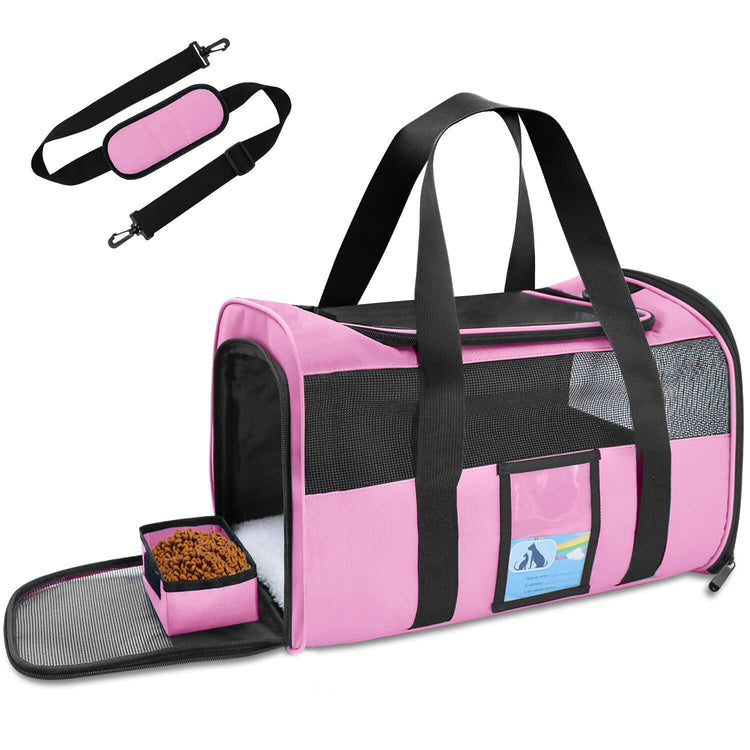 Refrze Cat Carrier,Dog Carriers for Small Dogs Medium Cats Pet Carrier up to 15 Lbs, TSA Airline Approved Cat Carrier Soft, Cat Dog Crate Travel Bag,Grey