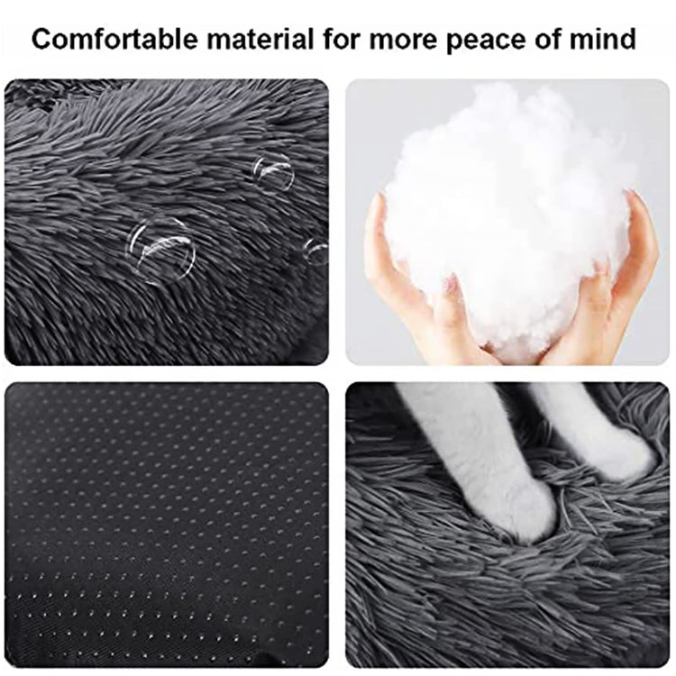 Dog Bed for Small Medium Large Dogs Cats, 20 inch Calming Washable-Round Cozy Soft Pet Bed for Puppy and Kitten with Slip-Resistant Bottom
