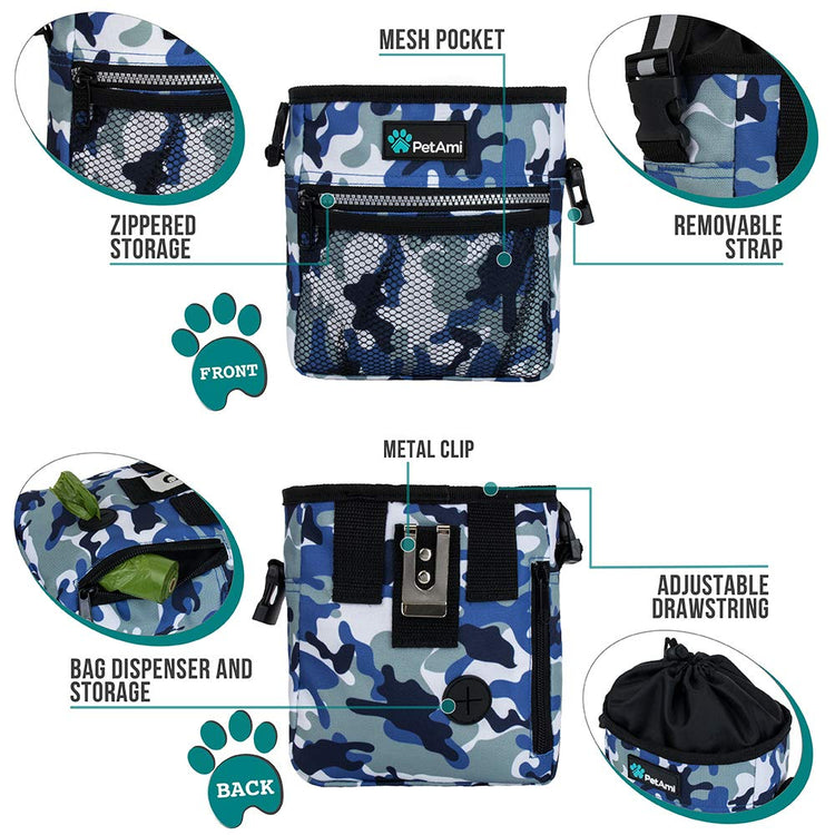 PETAMI Dog and CAT Treat Pouch, Heather Gray