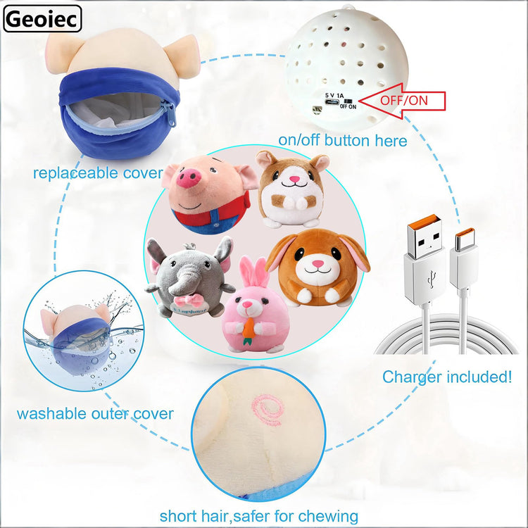 Interactive Dog Toys,Active Moving Pet Plush Toy,2026 New shaking dog ball pig dog toy Interactive Dog Ball with song Squeaky Moving Dog Ball Toy,Rechargeable Toys to Keep Them Busy Dog Toys(Blue Pig)