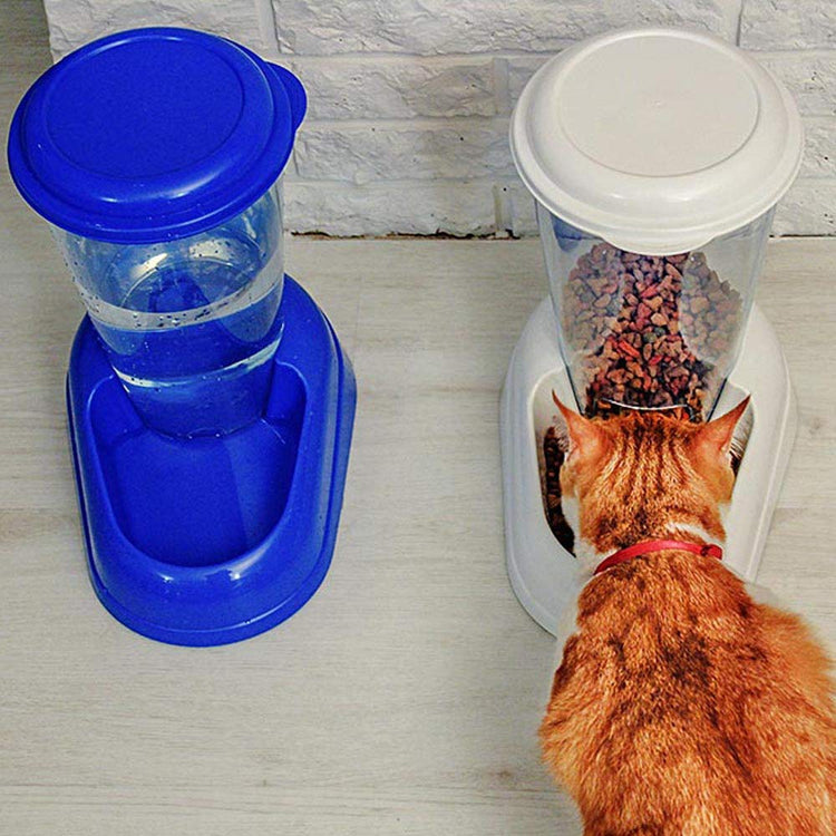 Ferplast Dry Food Dispenser for Dogs and Cats 3 Liter Zenith Practical pet Feeder Food Dispenser Biscuits for Animals, Transparent Tank with lid, Non-Slip Bottom, 20,2 x 29,2 x h 28,8 cm Blue
