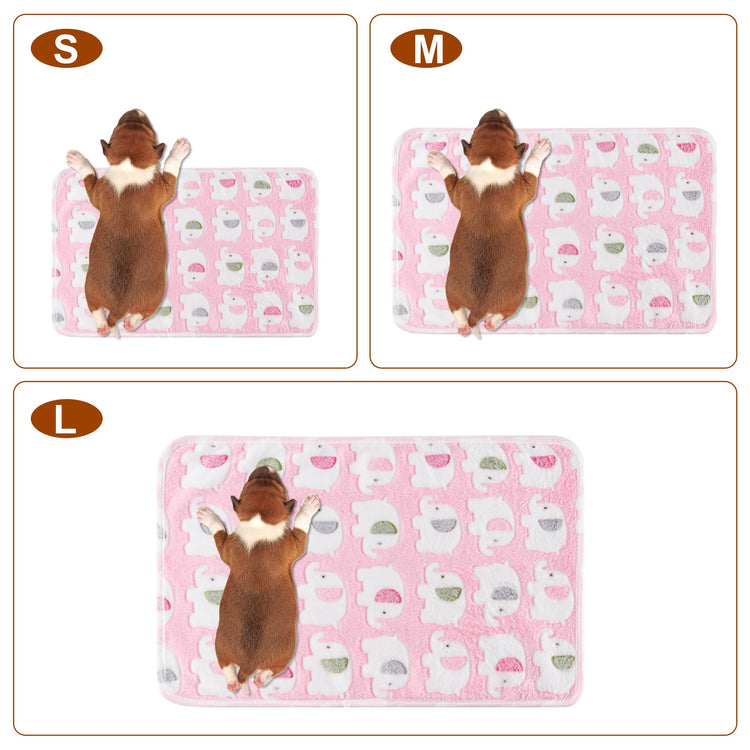 1 Pack 3 Blankets Super Soft Fluffy Premium Fleece Pet Blanket Flannel Paw Printed Throw for Dog Puppy Cat (Small 23x16'', Brown, Pink, White)