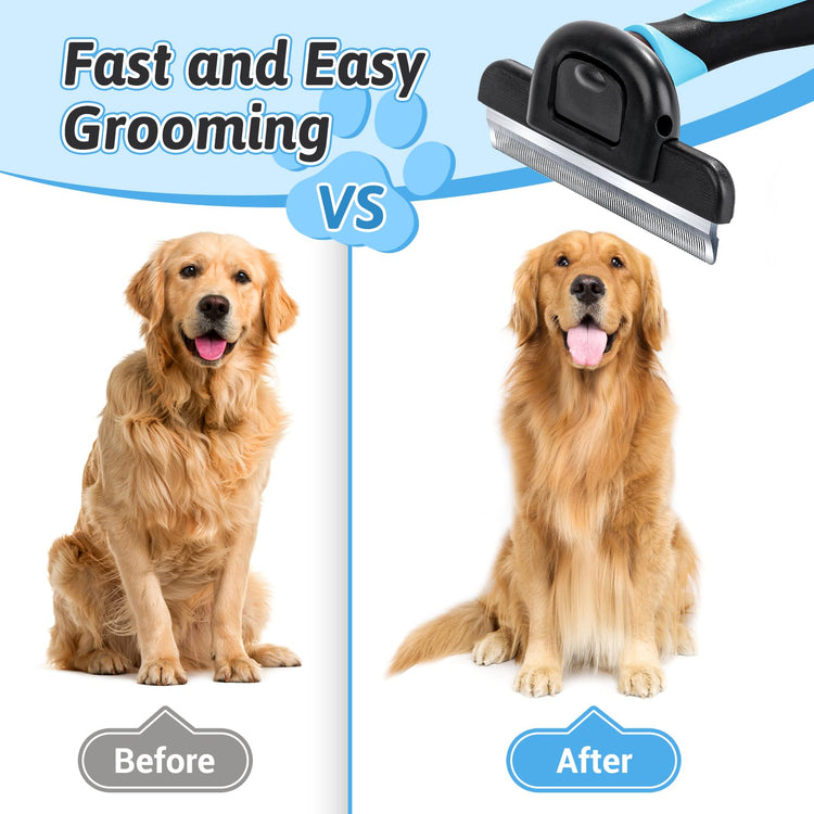 MIU COLOR Pet Grooming Brush, Deshedding Tool for Dogs & Cats, Effectively Reduces Shedding by up to 95% for Short Medium and Long Pet Hair, Purple