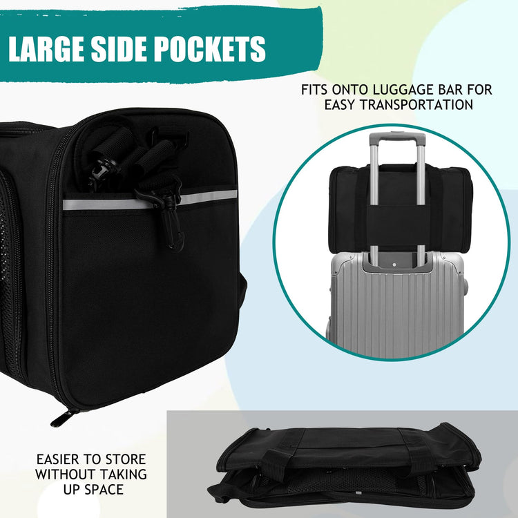 Cat, Dog Carrier for Small Medium Pet Carriers Up to15Lbs, Cats Carrier Soft- Sided Puppy Dogs Bag Portable Foldable Airline Approved Carrier Travel (Green 18 * 11 * 11)