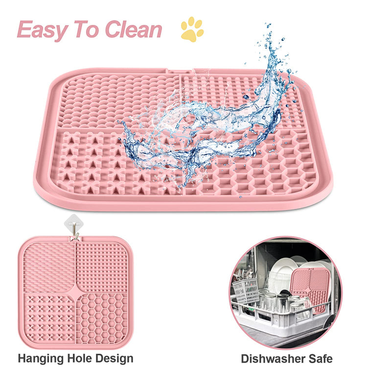 LUKITO Lick Mat for Dogs & Cats 2 Pack with Suction Cups, Dog Lick Mat for Anxiety Relief, Dog Toys to Keep Them Busy, Peanut Butter Licking Pad for Boredom Reducer, Perfect for Bathing Grooming