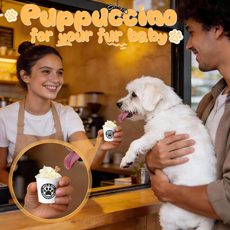 Yungyan 100 Pcs 3 oz Tiny Pup Cups for Dogs Mini Cups for Cream Mini Dog Paw Disposable Paper Container for Cafe Bar Pet Treat Feeding Pet Theme Party Supplies
