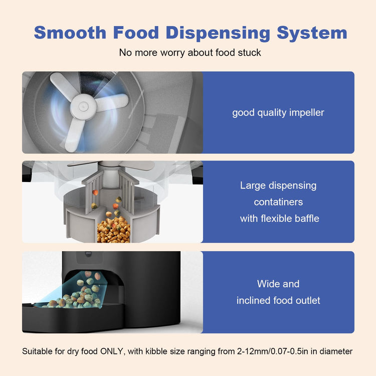 ANDOLL HOME Automatic Cat Feeder, 4L Cat Food Dispenser with 10s Voice Recorder, Pet Feeder up to 8 Meals per Day, Timed Dog Feeder with Dry Food Sealed Ring