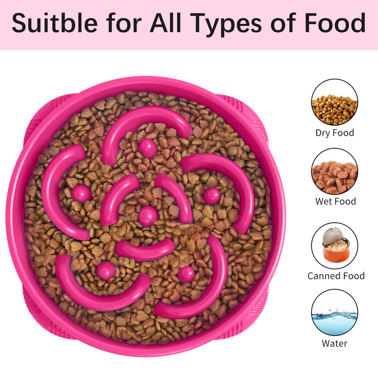 MateeyLife Slow Feeder Dog Bowls 2PCS, Anti-Choking Puzzle Dog Food Bowls, Anti-Slip Interactive Feeding Slow Down Eating, Bloat Stop Maze Dishes for Medium Breeds
