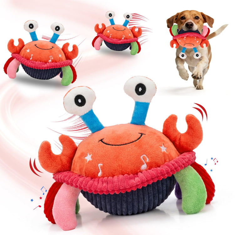 Mity rain Interactive Dog Toys with Thicken Plush, Moving Dog Toy with Recording Mode Shaking & Singing Mode Bouncing, Funny Ball Jumping to Keep Them Busy & Chase, Rechargeable (Octopus)