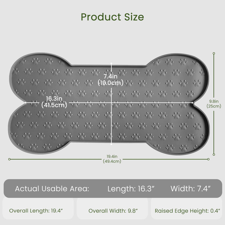 PWTAA Dog Food Mat Anti-Slip Silicone Dog Bowl Mat Thicker Pet Placemat Waterproof Cat Feeder Pad with Raised Edge Puppy Kitten Feeding Mats Suitable Small Medium-Sized Dogs Cats Eating Tray