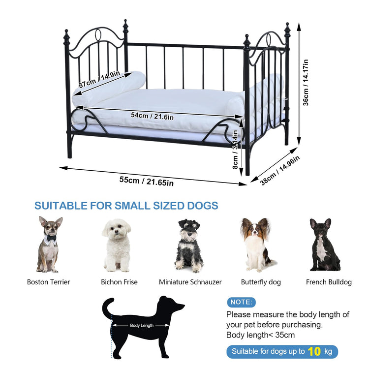 Pet Sofa Bed, Cat Bed,Dog Bed,Cat Couch,Pet Couch,Metal Frame and Detached Velvet Cushion，Cool Dog Couch for Small Cats &Dogs&Puppy Summer Using (White)