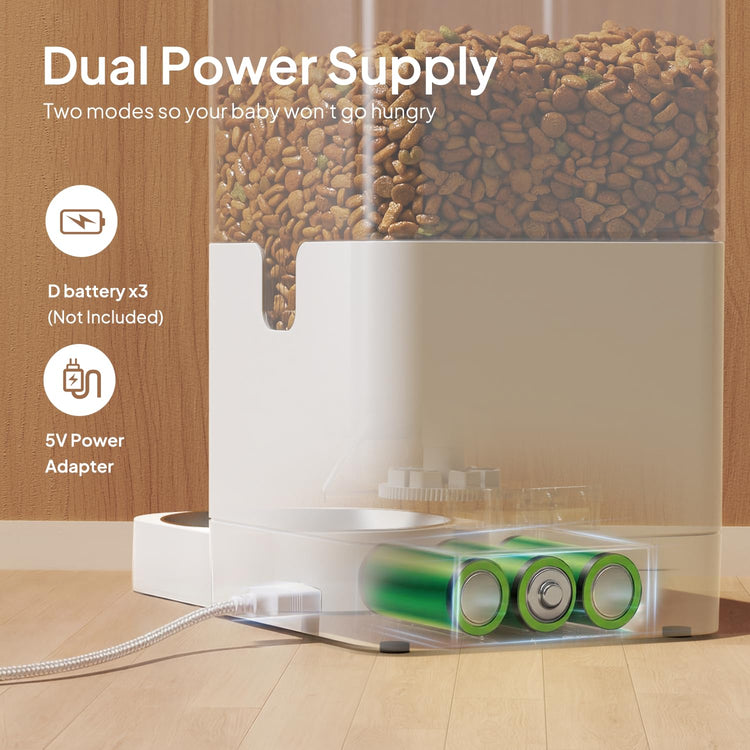 VOLUAS Automatic Cat Feeders - Timed Pet Feeder for Cats and Dogs with Dry Food Dispenser, Desiccant Bag, Programmable Portion Control, 4 Daily Meals, 10s Voice Recorder