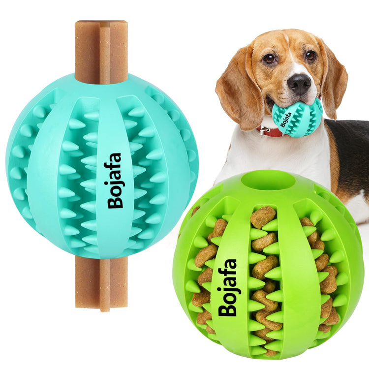 Treat-Dispensing Dog Toys: Durable Rubber Puppy Toys for Boredom - Dog Treat Balls for Small & Medium Breed Indoor Play (2pack)