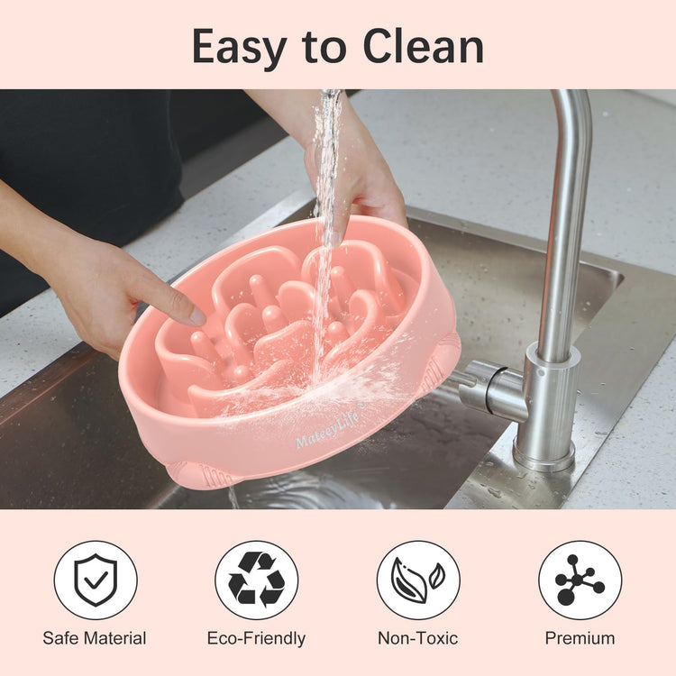 MateeyLife Slow Feeder Dog Bowls 2PCS, Anti-Choking Puzzle Dog Food Bowls, Anti-Slip Interactive Feeding Slow Down Eating, Bloat Stop Maze Dishes for Medium Breeds
