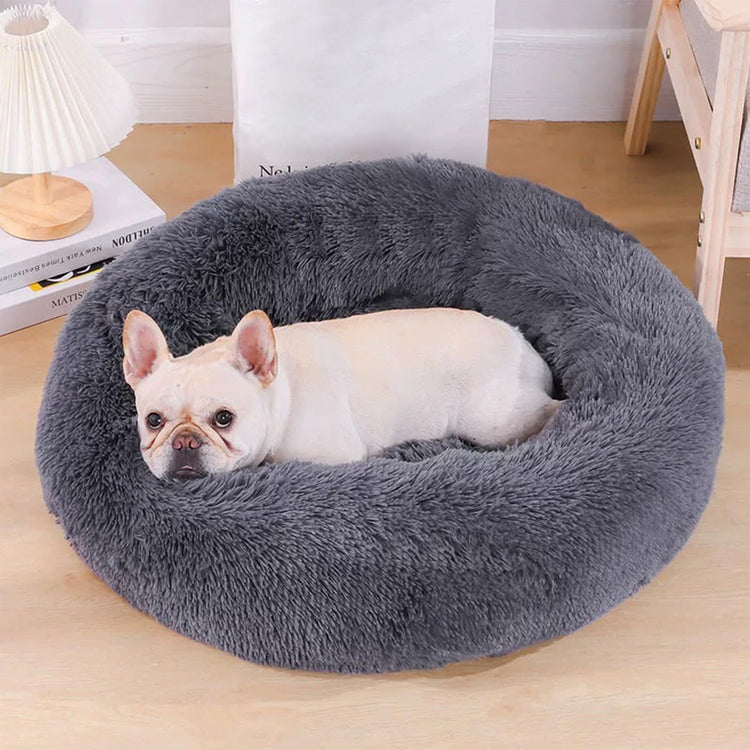 Dog Bed for Small Medium Large Dogs Cats, 20 inch Calming Washable-Round Cozy Soft Pet Bed for Puppy and Kitten with Slip-Resistant Bottom