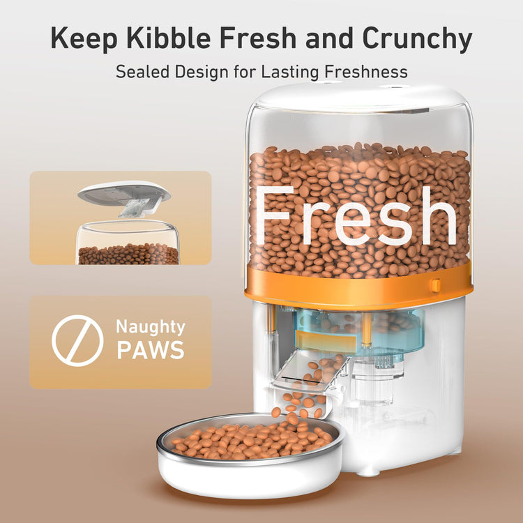 Yuposl Automatic Cat Feeders - 2L Cat Food Dispenser Easy to Use, Timed Automatic Pet Feeder with Over 180-day Battery Life, 1-6 Meals Dry Food Programmable Portion Control Also for Dogs