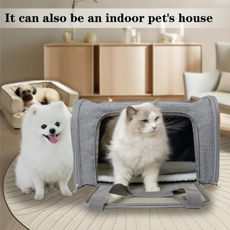 Cat, Dog Carrier for Small Medium Pet Carriers Up to15Lbs, Cats Carrier Soft- Sided Puppy Dogs Bag Portable Foldable Airline Approved Carrier Travel (Green 18 * 11 * 11)