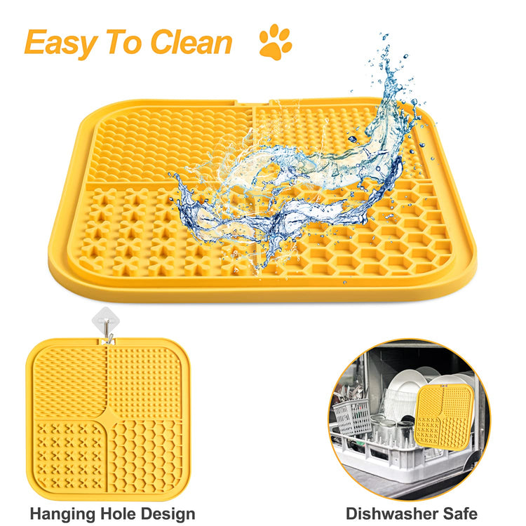 LUKITO Lick Mat for Dogs & Cats 2 Pack with Suction Cups, Dog Lick Mat for Anxiety Relief, Dog Toys to Keep Them Busy, Peanut Butter Licking Pad for Boredom Reducer, Perfect for Bathing Grooming