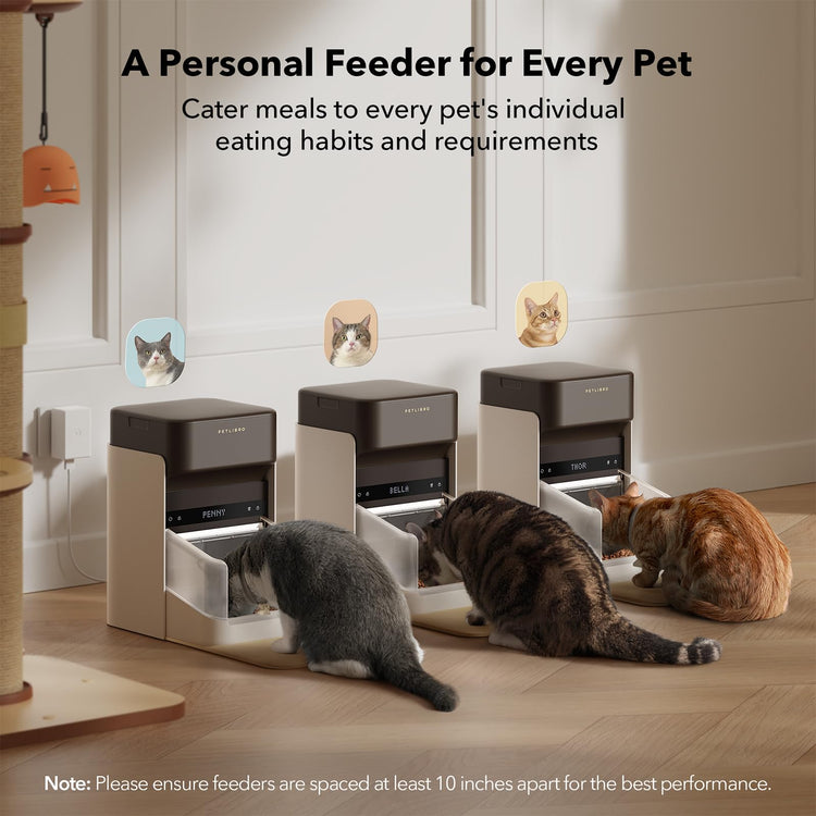 PETLIBRO RFID Automatic Cat Feeder, Collar Tag-Activated Personalized Meals, 5G&2.4G Wi-Fi Programmable Cat Food Dispenser with Cats Recognition & Diet Tracking for Multi-Pet Homes and Different Diets