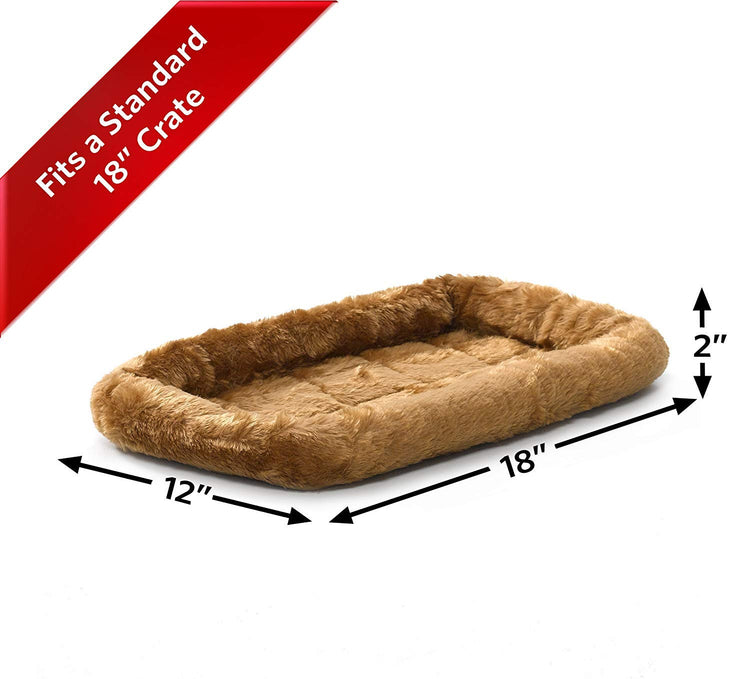 MidWest Homes for Pets QuietTime Fashion XXS Dog Bed - Pink Faux Fur Bolster, Ultra-Soft and Machine Washable, Fits 18-Inch Crates and Carriers, for Small Dogs and Cats