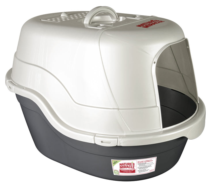 Nature’s Miracle Hooded Flip Top Litter Box for Cats, With Built-In Odor Control Charcoal Filter