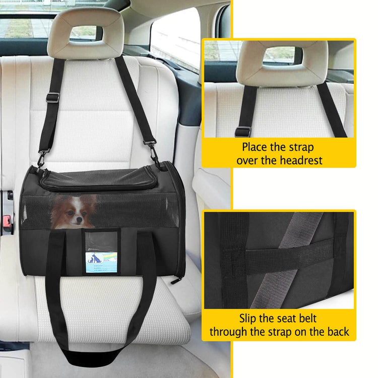 Refrze Cat Carrier,Dog Carriers for Small Dogs Medium Cats Pet Carrier up to 15 Lbs, TSA Airline Approved Cat Carrier Soft, Cat Dog Crate Travel Bag,Grey