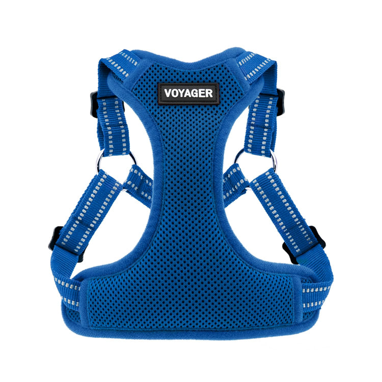 Best Pet Supplies Voyager Adjustable Step-in Flex Breathable Mesh Dog Harness for Small Medium Large Dogs Leash Set (Purple), M