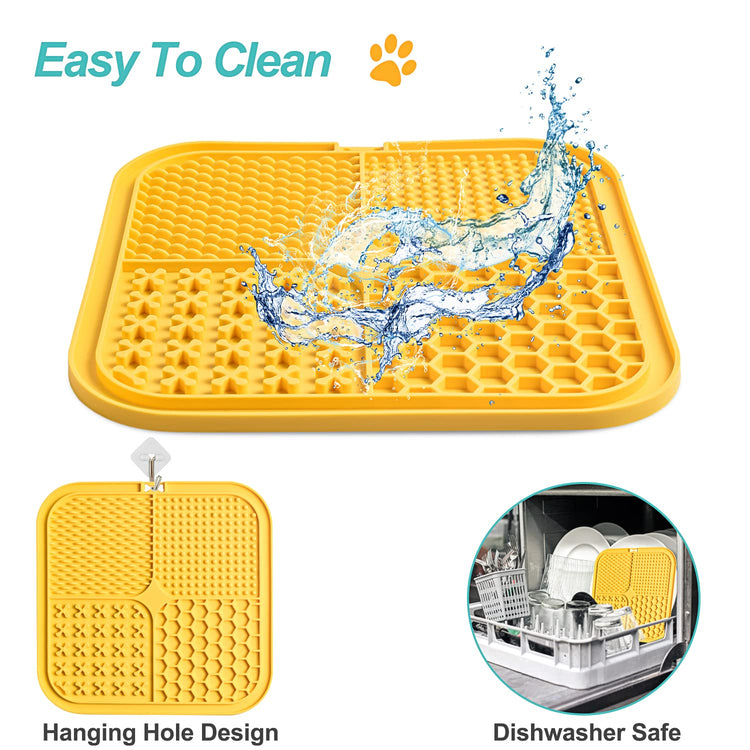 LUKITO Lick Mat for Dogs & Cats 2 Pack with Suction Cups, Dog Lick Mat for Anxiety Relief, Dog Toys to Keep Them Busy, Peanut Butter Licking Pad for Boredom Reducer, Perfect for Bathing Grooming