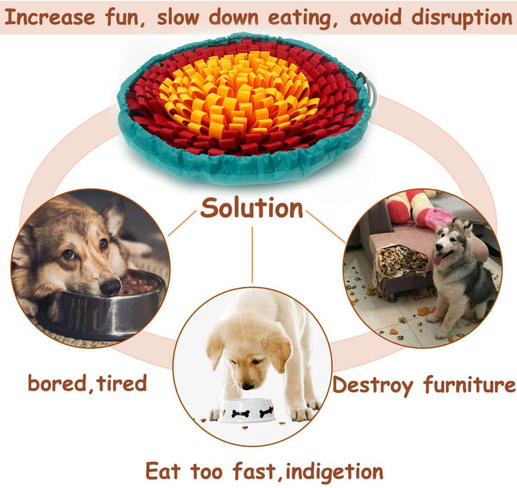 Pet Snuffle Mat for Dogs,Interactive Feed Puzzle for Boredom,Encourages Natural Foraging Skills for Cats Rabbits Dogs Bowl, Dog Treat Dispenser Indoor Outdoor Stress Relief,Travel Portable and Compact