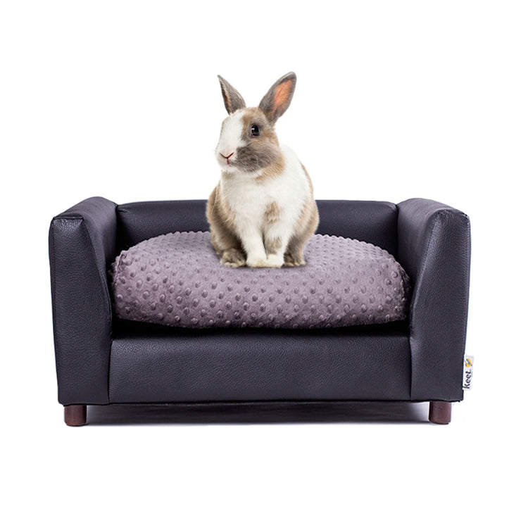 Keet Fluffy Deluxe Pet Bed Sofa Chocolate Small