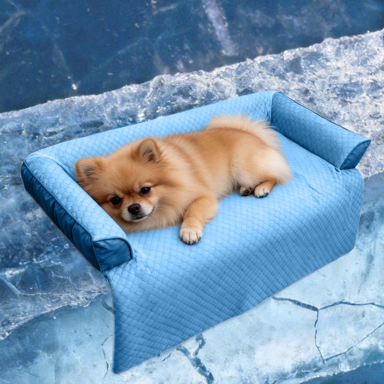 Calming Dog Bed Fluffy Plush Dog Mat for Furniture Protector with Removable Washable Cover for Large Medium Small Dogs and Cats (Small(35x31x5), Light Grey)