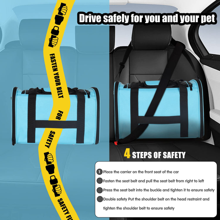 Cat Dog Carriers Soft-Sided Pet Carrier Large Cats for Medium Big Cat Small Dog Puppy up to 16lbs TSA Airline Approved Animal Collapsible Cat Carrier Carriers Travel Carrier Cat Bag (17x11x11)