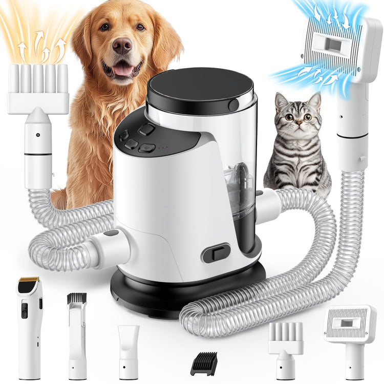 SNOYWEN Dog Grooming Vacuum & Dryer & Clippers for Shedding Grooming, 3L Canister for Large Dog, 3 in 1 Grooming Kit for Dogs at Home, Adjustable Temperature and Airflow Pet Grooming Kits.