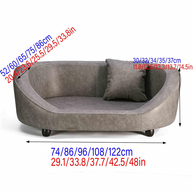 Pet Sofa Bed, No Hair Sticking Pet Bed, Removable Mattress Dog Bed/cat Bed, Solid Wood Elevated Pet Bed, Pet Furniture Dog Sofa Bed(48x33.8x14.5in/122x86x37cm)