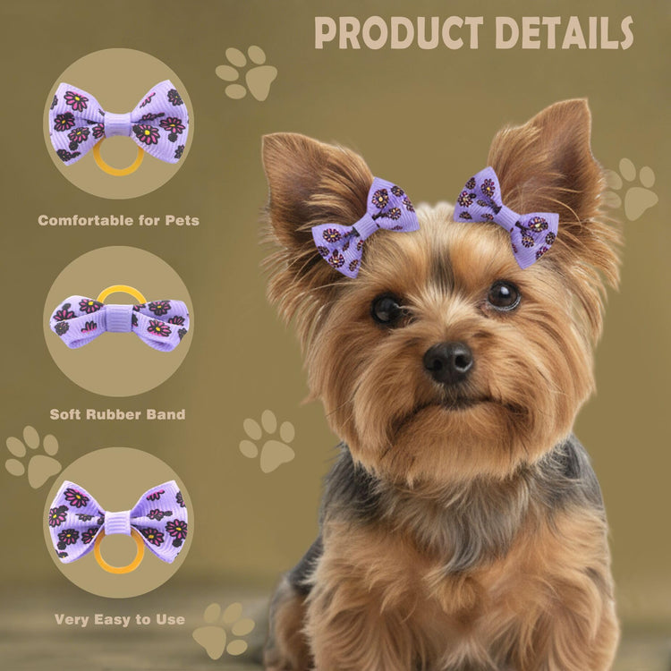 QingHan Dog Hair Bows Small Puppy Clips for Pet Grooming Accessories Doggy Gifts 60Pcs (30 Pairs)
