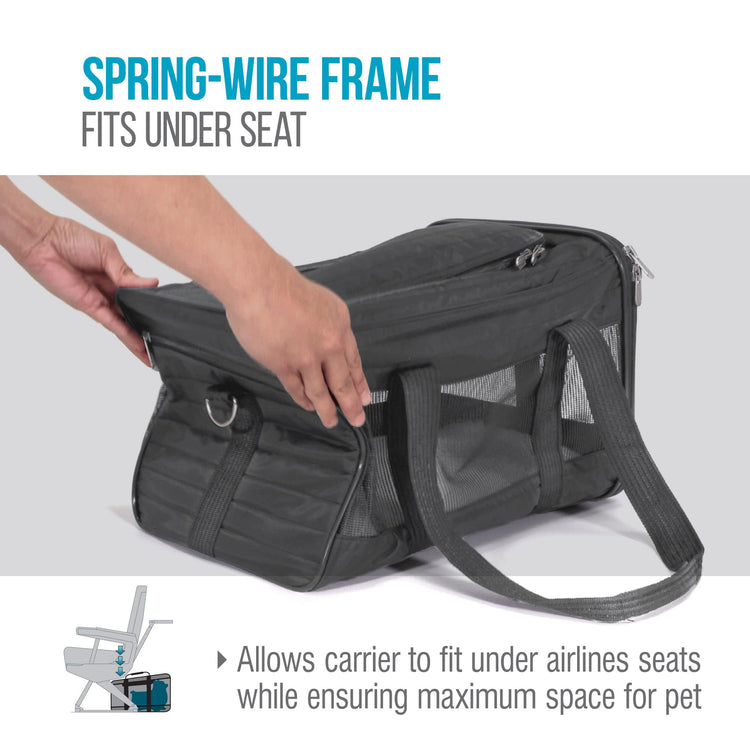 Sherpa Original Deluxe Travel Pet Carrier, Airline Approved & Guaranteed On Board - Charcoal Gray, Medium