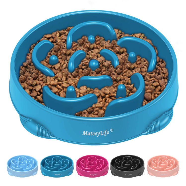 MateeyLife Slow Feeder Dog Bowls 2PCS, Anti-Choking Puzzle Dog Food Bowls, Anti-Slip Interactive Feeding Slow Down Eating, Bloat Stop Maze Dishes for Medium Breeds