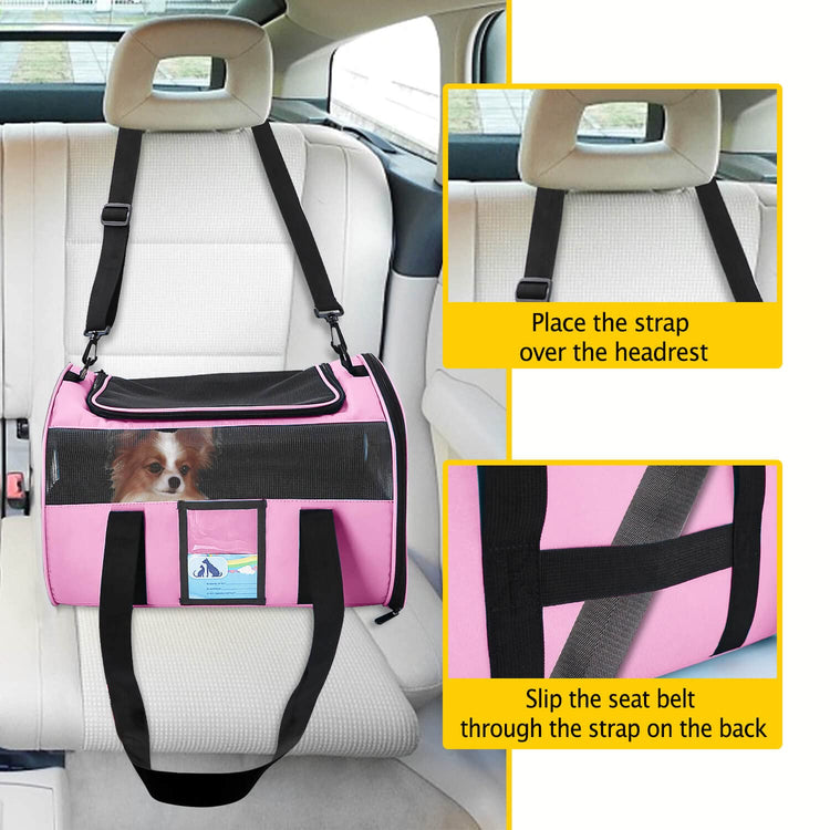 Refrze Cat Carrier,Dog Carriers for Small Dogs Medium Cats Pet Carrier up to 15 Lbs, TSA Airline Approved Cat Carrier Soft, Cat Dog Crate Travel Bag,Grey