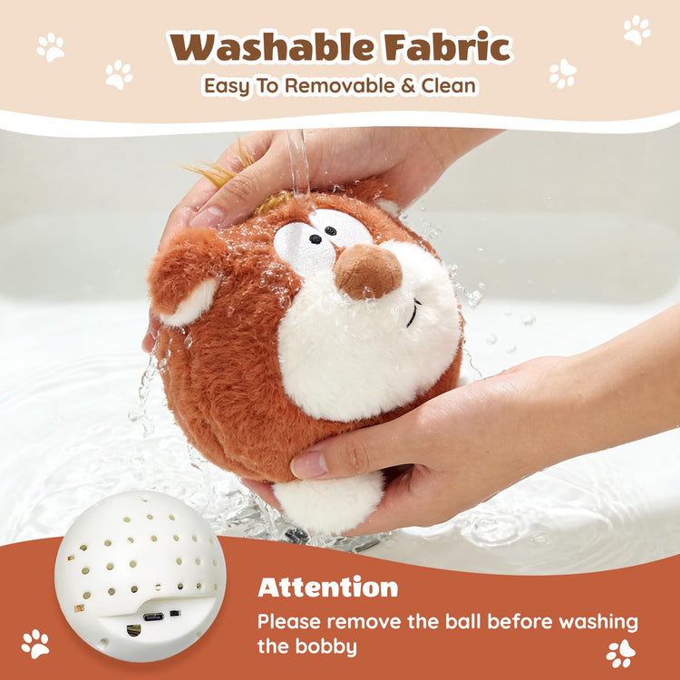 Moving Dog Toys, Interactive Dog Toys to Keep Them Busy, Jumping Squeaky Plush Chew Toys for Small/Medium/Large Dogs, USB Rechargeable