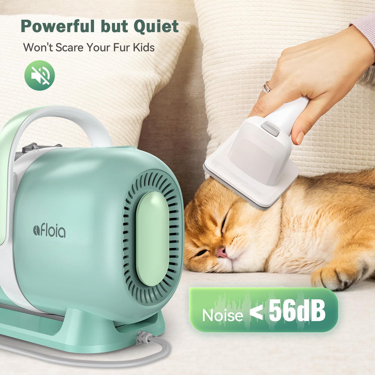Afloia 6-in-1 Dog Grooming Kit, Pet Grooming Vacuum for Shedding, Dog Hair Vacuum with Clipper Nail Trimmer Grinder, Pet Brush Groomer at Home, Low Noise Cats Hair Remover, 1.5L Dust Cup, Pink