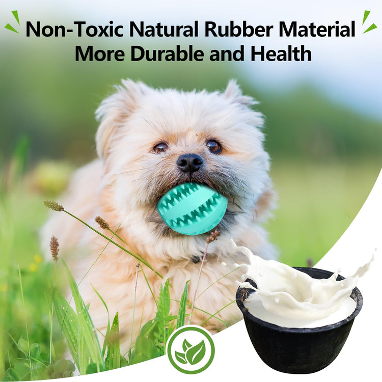 Treat-Dispensing Dog Toys: Durable Rubber Puppy Toys for Boredom - Dog Treat Balls for Small & Medium Breed Indoor Play (2pack)