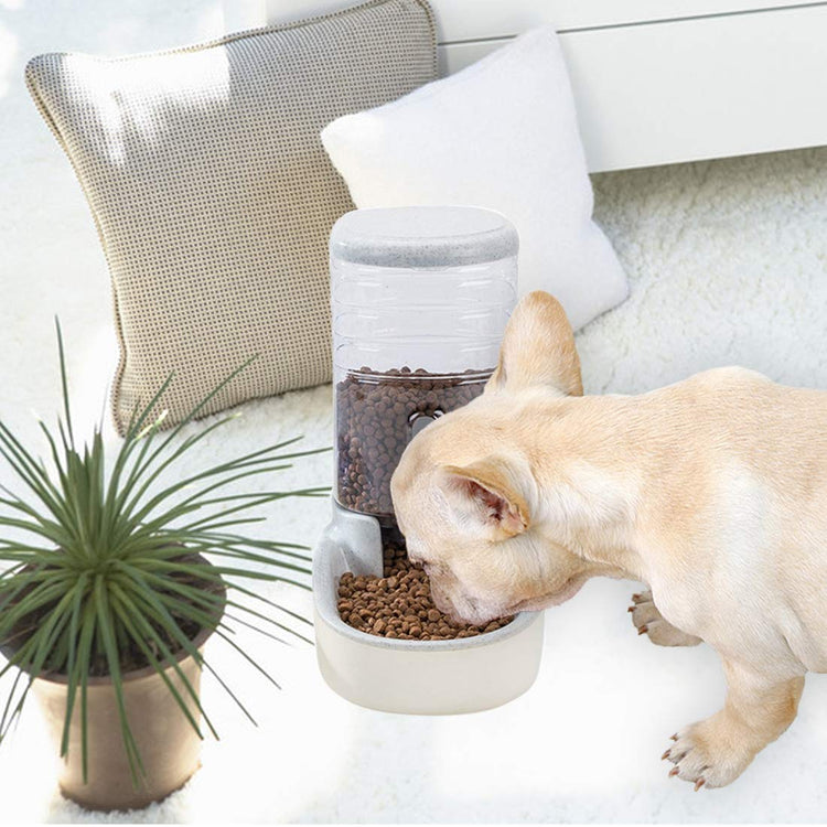 kathson Automatic Cat Feeder 1 Gallon Gravity Dog Food Dispenser Large Capacity Self Feeding Pet Food Bowl Station for Puppy Kitten Rabbit Green
