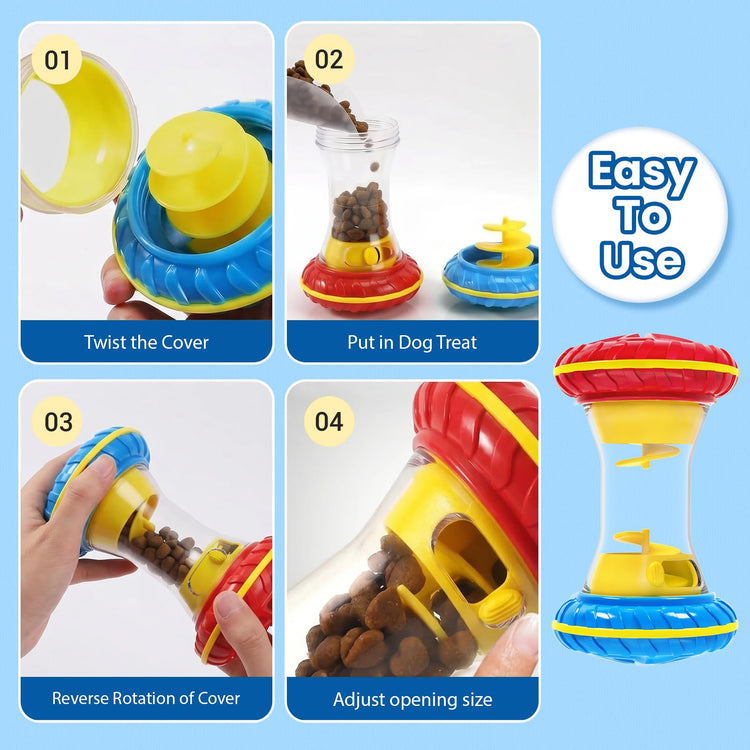 BoYoYo Interactive Dog Toys, Dog Puzzle Toys for Smart, Dog Enrichment Toy to Keep Them Busy, Treat Dispensing Toy Slow Puzzles Feeder, Yellow