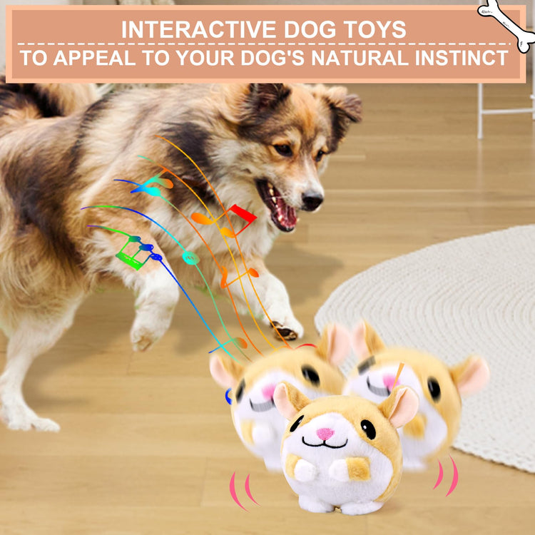 BABORUI Interactive Dog Toys Pig, Jumping Squeaky Dog Toys with Recording and Music Modes, Rechargeable Moving Dog Chew Toys for Small/Medium/Large Dogs to Keep Them Busy(Blue Pig)