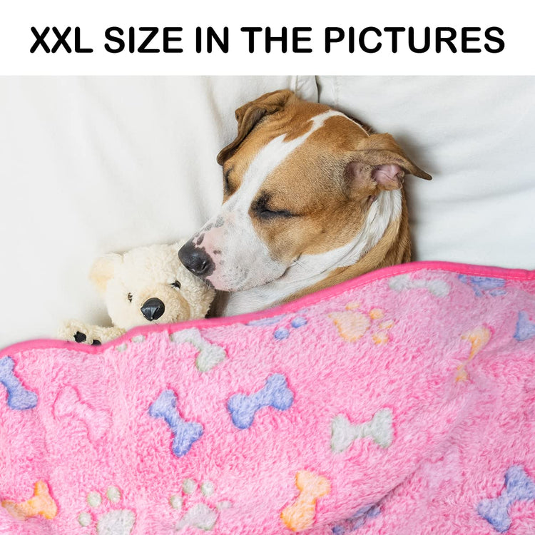 Dono 1 Pack 3 Dog Blankets, Soft Fluffy Fleece Pet Blanket Warm Sleep Mat Paw Print Design Puppy Kitten Throw Blanket Doggy Mat Blanket for Dogs